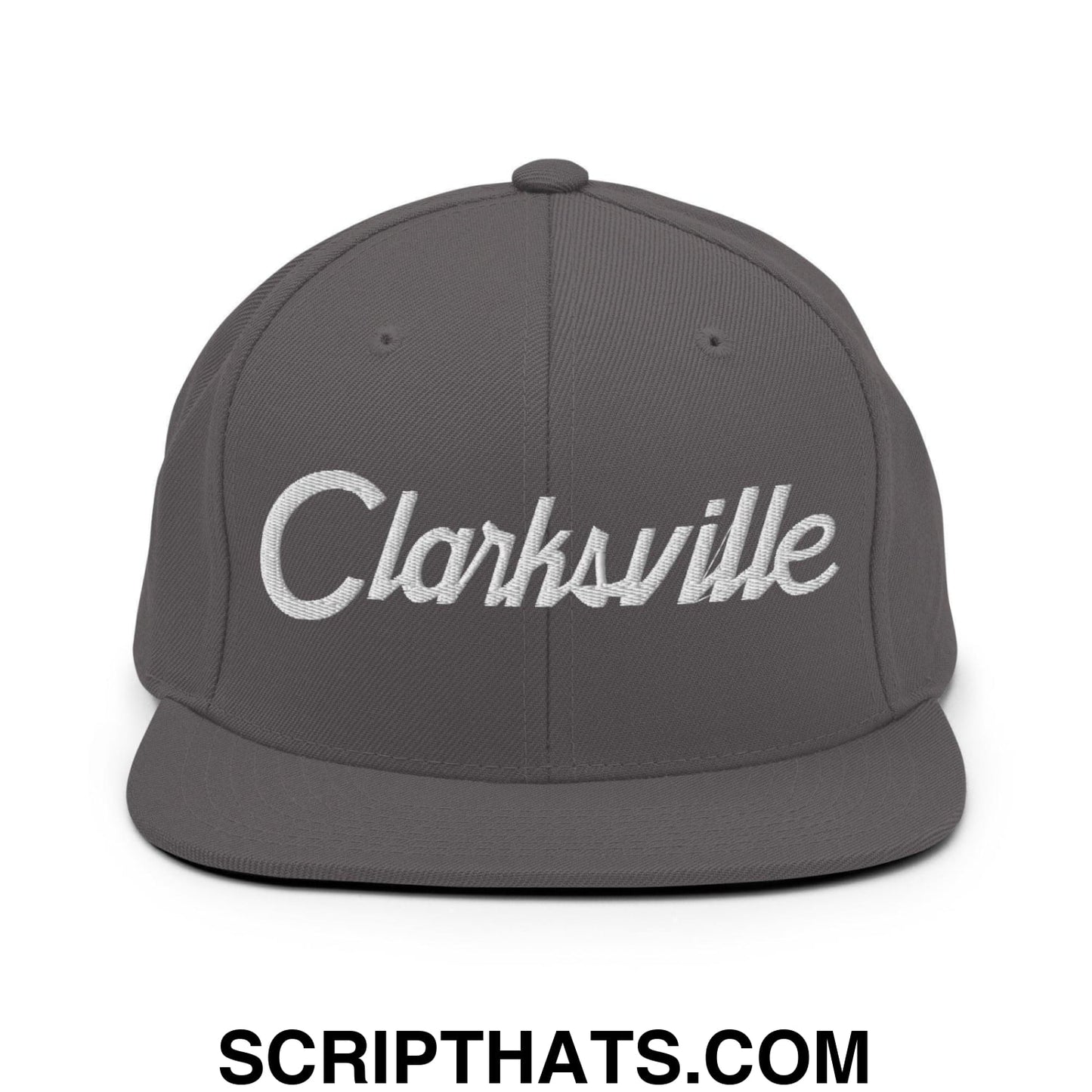 Clarksville Script Snapback Hat Dark Grey
