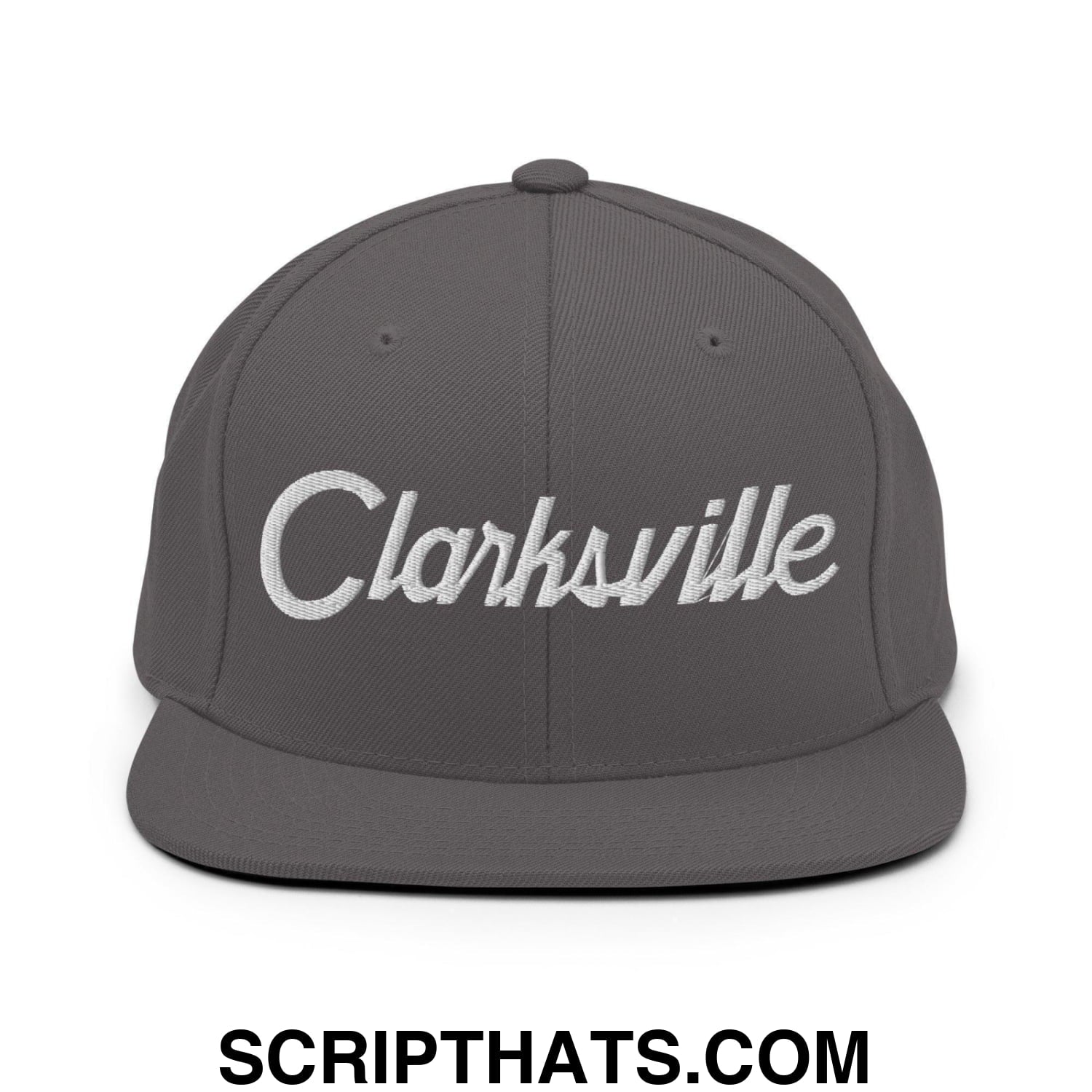 Clarksville Script Snapback Hat Dark Grey