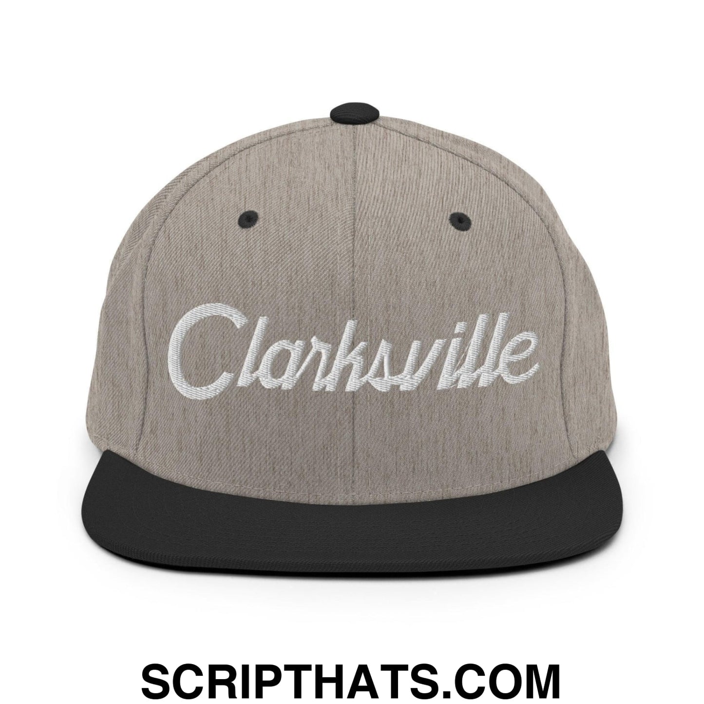 Clarksville Script Snapback Hat Heather Black