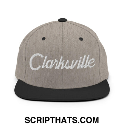 Clarksville Script Snapback Hat Heather Black