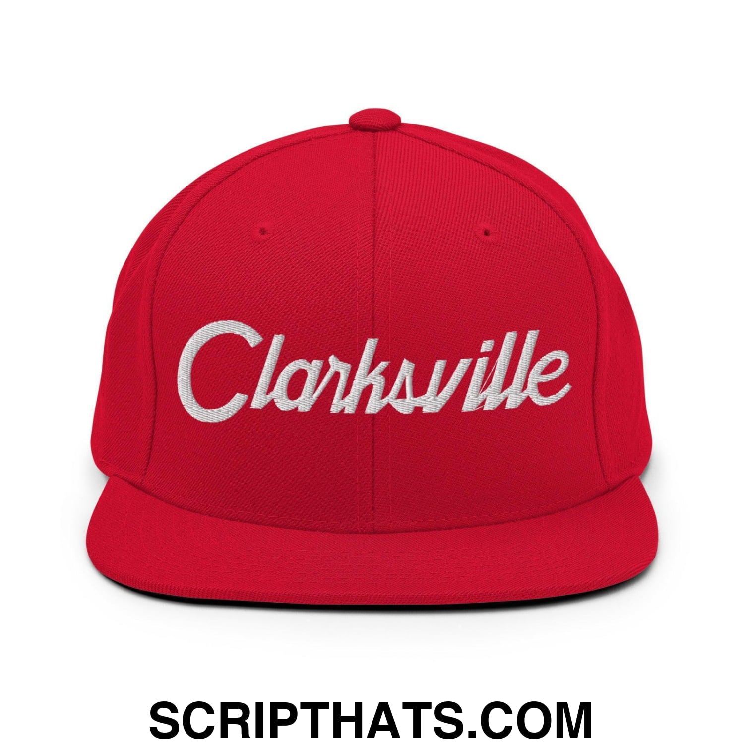 Clarksville Script Snapback Hat Red