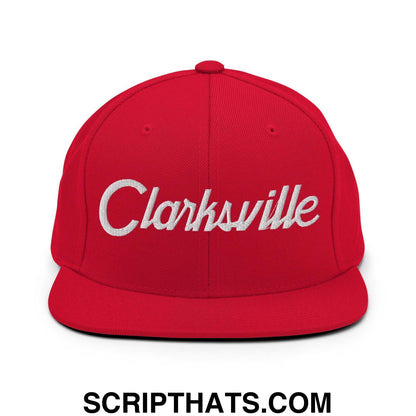 Clarksville Script Snapback Hat Red