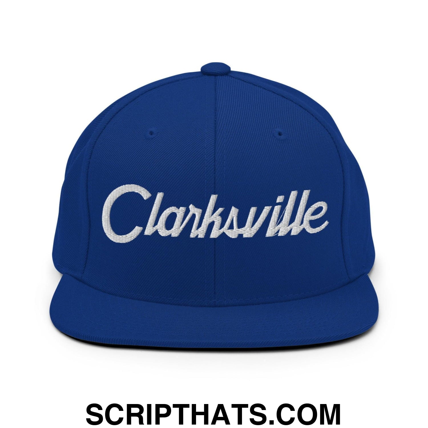 Clarksville Script Snapback Hat Royal Blue