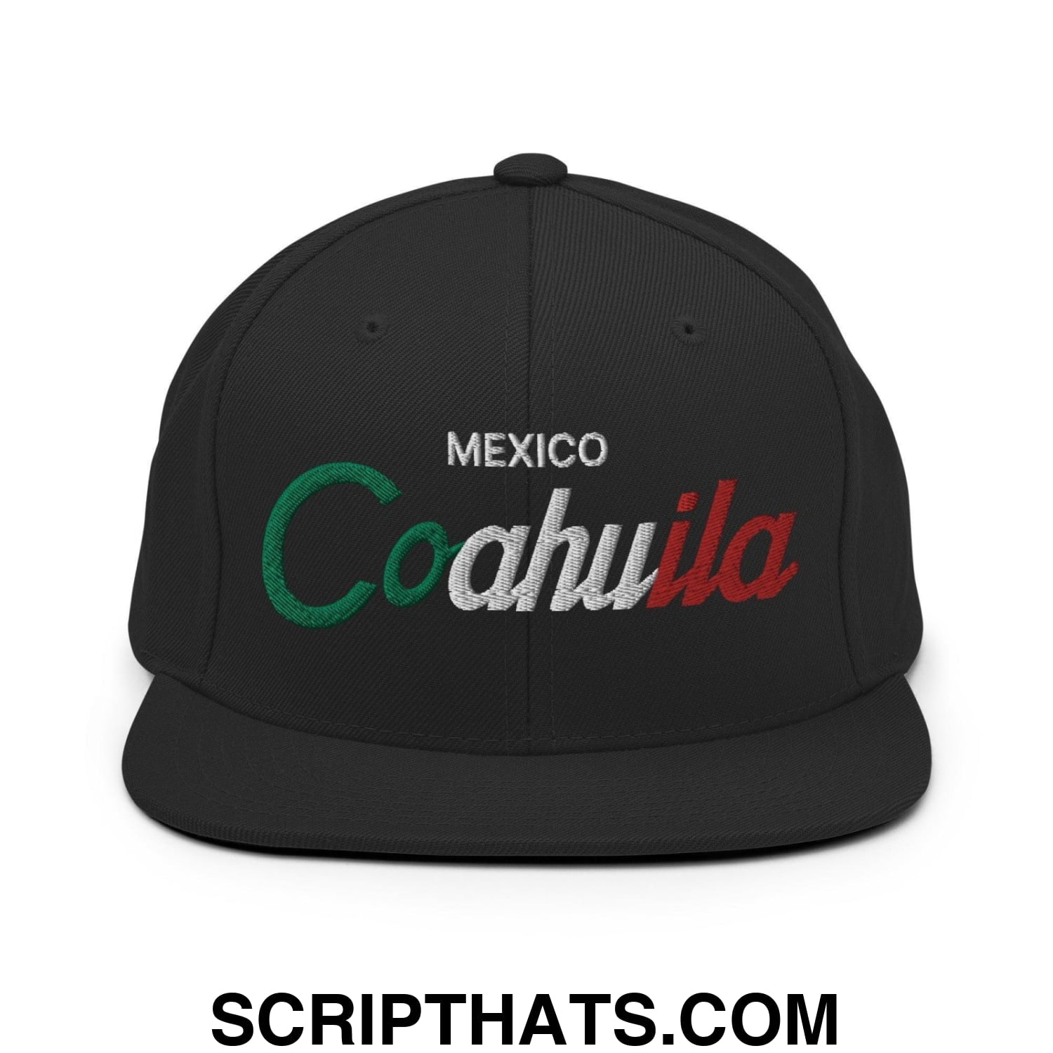 Coahuila Mexico Vintage Sports Script Snapback Hat Black