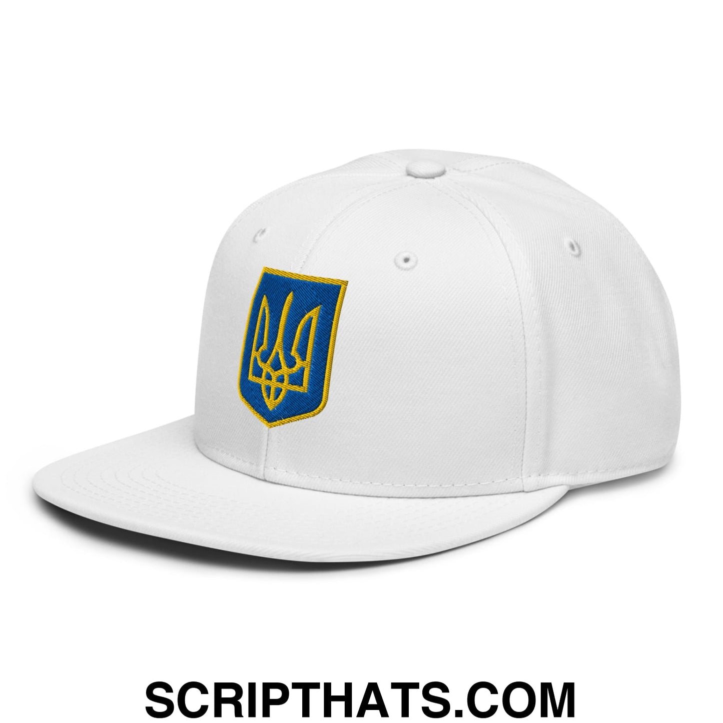 Coat of Arms of Ukraine Embroidered Flat Brim Bill Snapback Hat Default Title