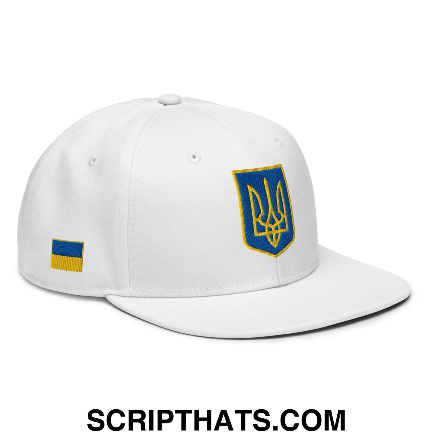 Coat of Arms of Ukraine Embroidered Flat Brim Bill Snapback Hat Default Title