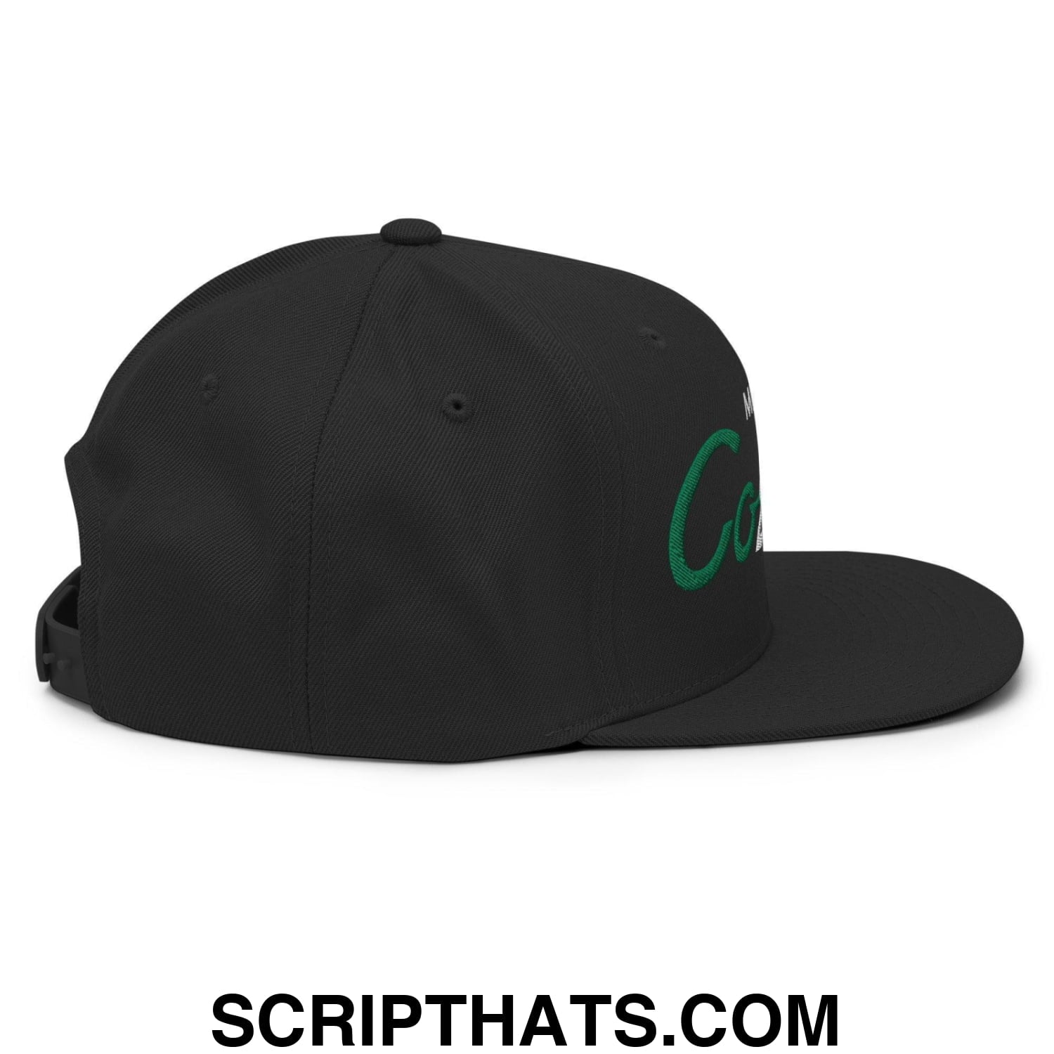 Colima Mexico Vintage Sports Script Snapback Hat Black