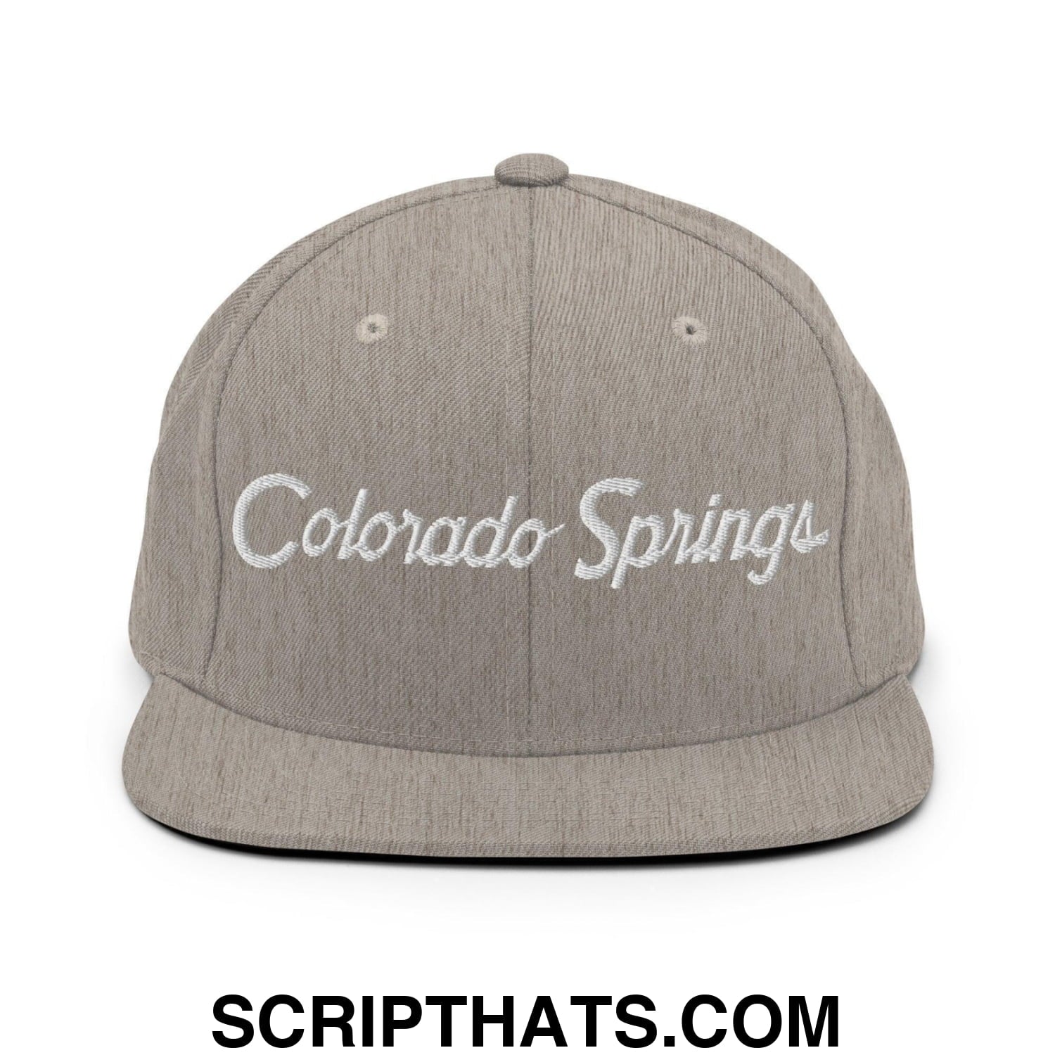 Colorado Springs Script Snapback Hat Heather Grey