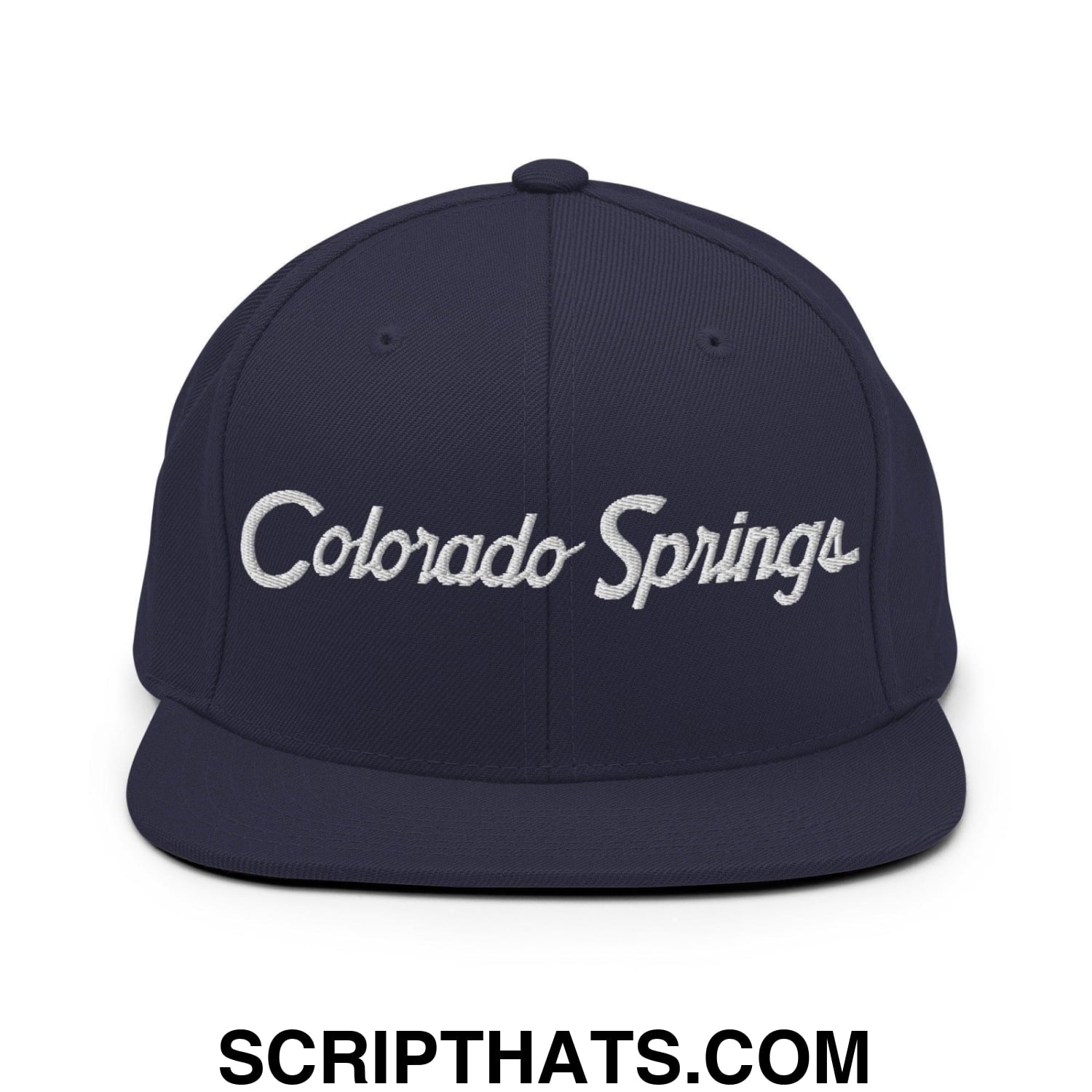 Colorado Springs Script Snapback Hat Navy
