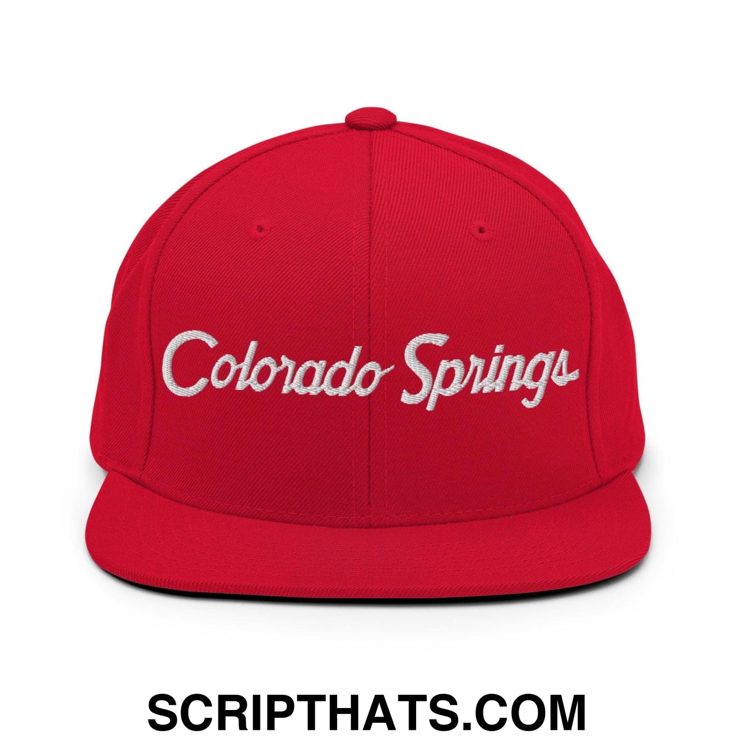 Colorado Springs Script Snapback Hat Red