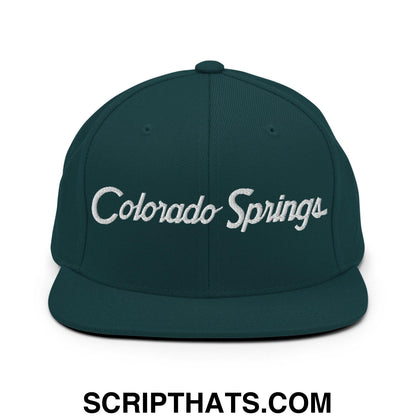 Colorado Springs Script Snapback Hat Spruce