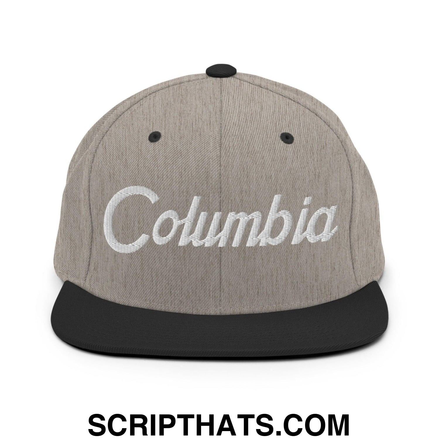 Columbia Script Snapback Hat Heather Black