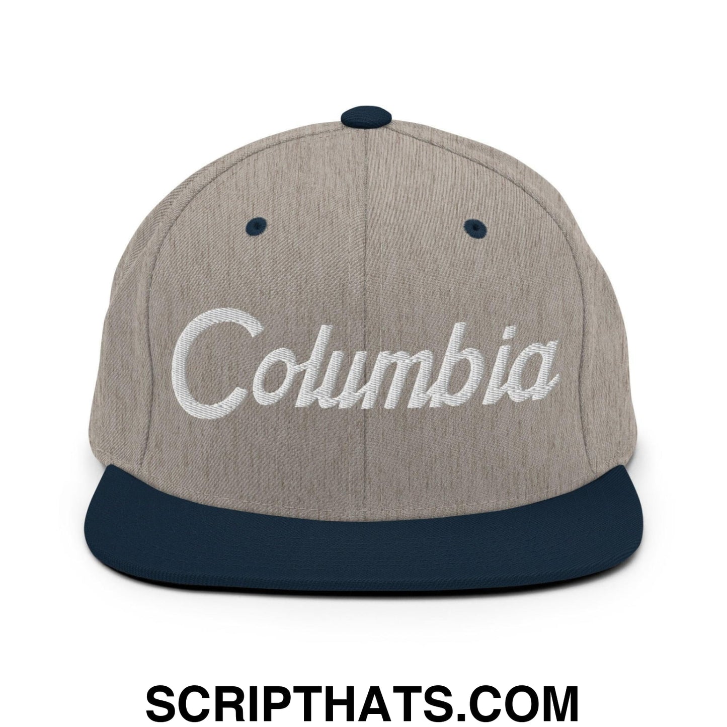 Columbia Script Snapback Hat Heather Grey Navy