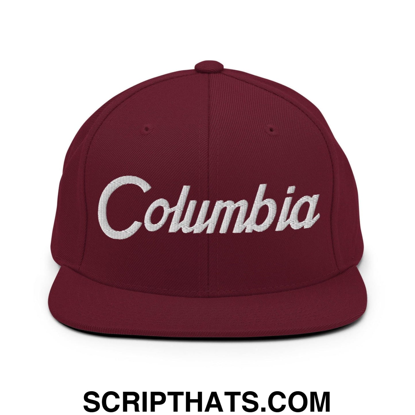 Columbia Script Snapback Hat Maroon