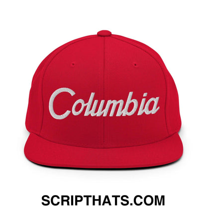 Columbia Script Snapback Hat Red