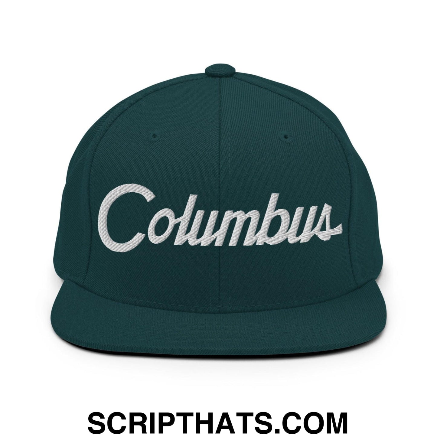 Columbus Script Snapback Hat Spruce