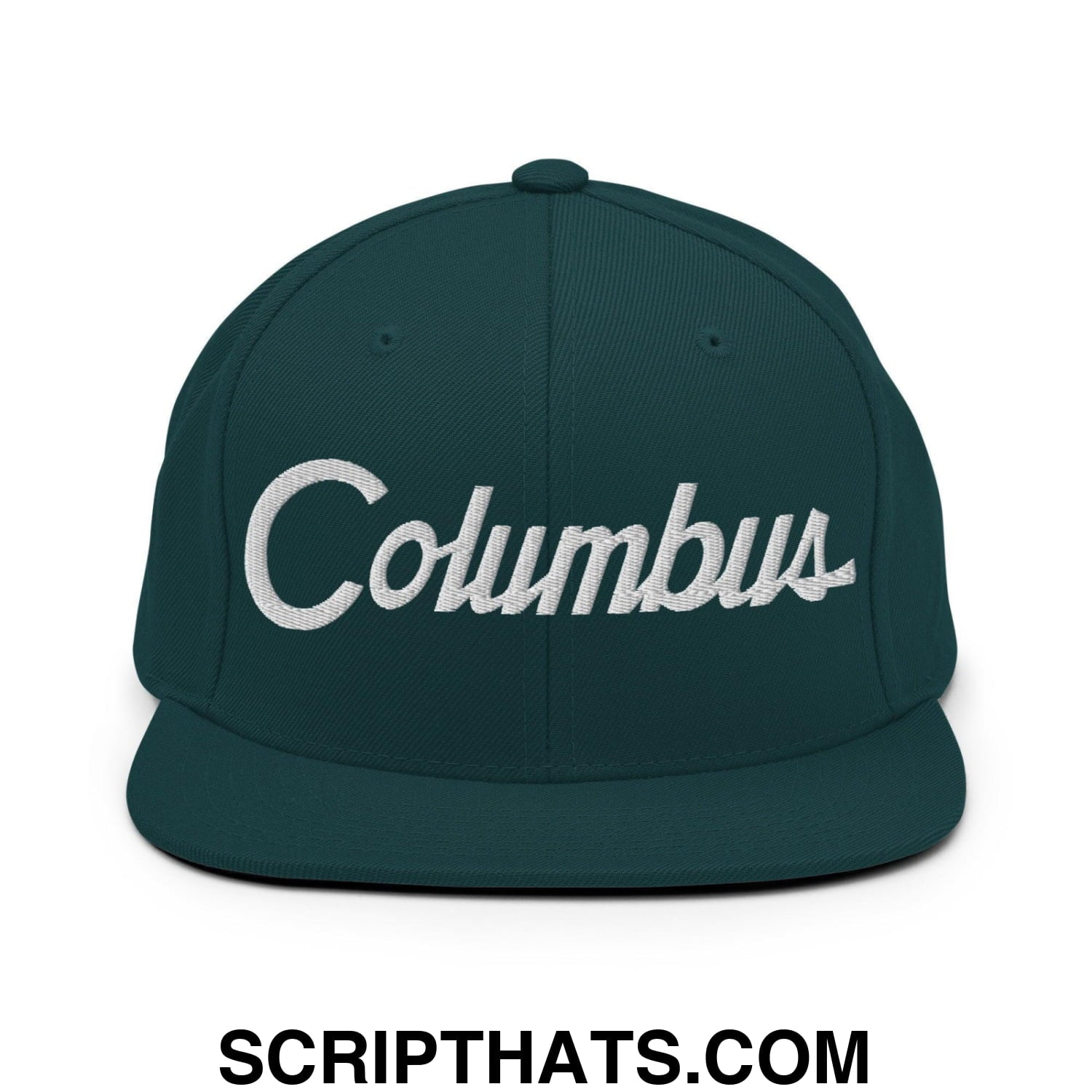 Columbus Script Snapback Hat Spruce