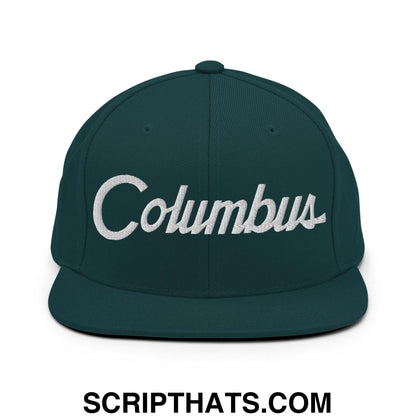 Columbus Script Snapback Hat Spruce