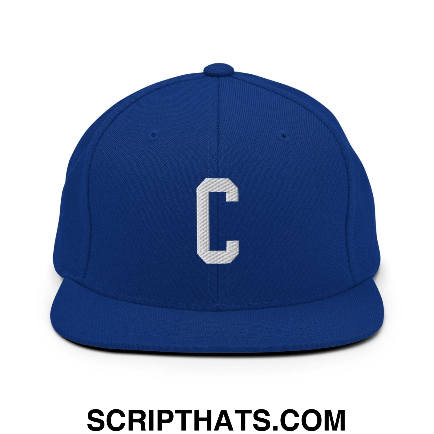 Compton C Letter Varsity Letterman Block Snapback Hat Royal Blue