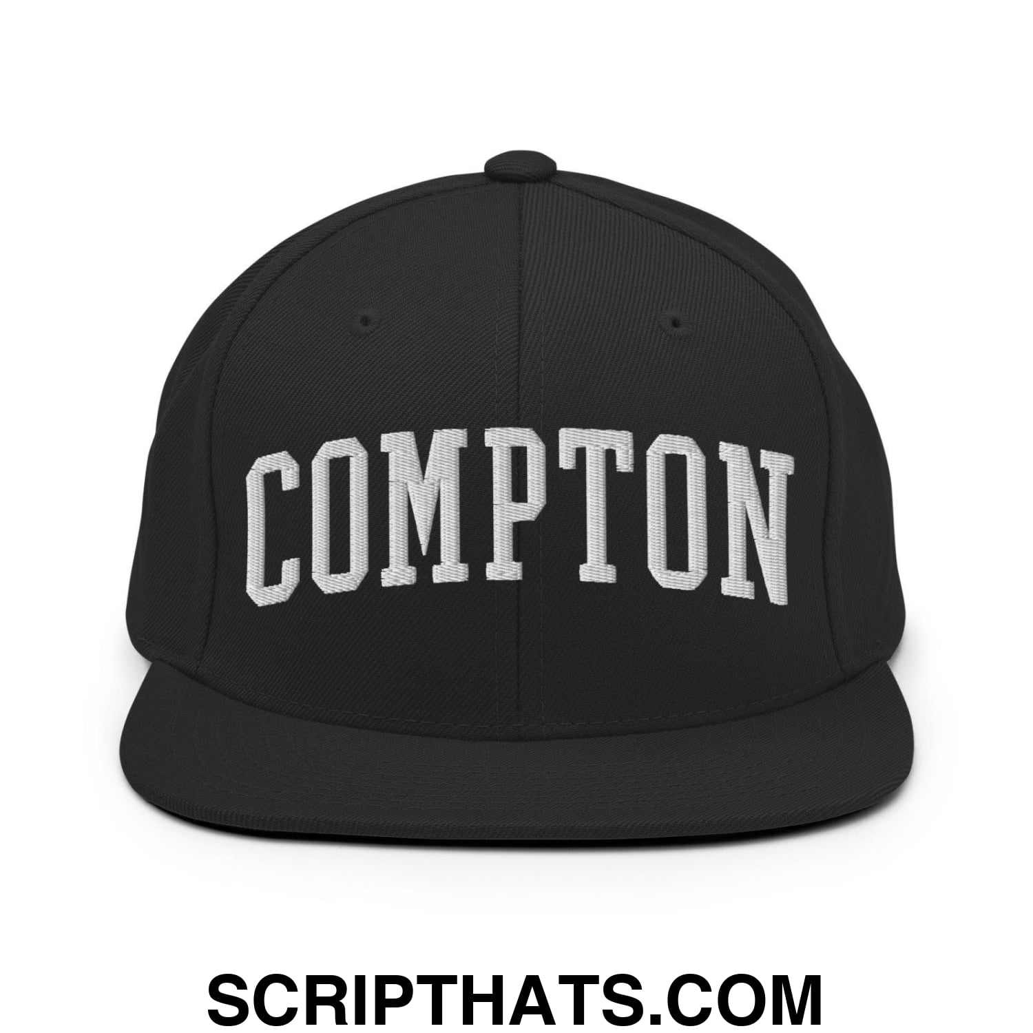 Compton II Varsity Letterman Block Snapback Hat Black