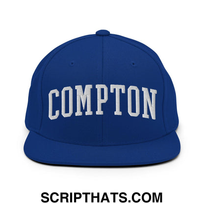 Compton II Varsity Letterman Block Snapback Hat Royal Blue