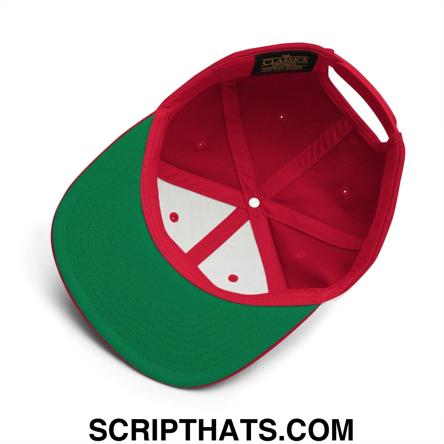 Compton Varsity Letterman Block Snapback Hat Red