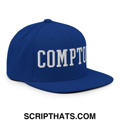 Compton Varsity Letterman Block Snapback Hat Royal Blue