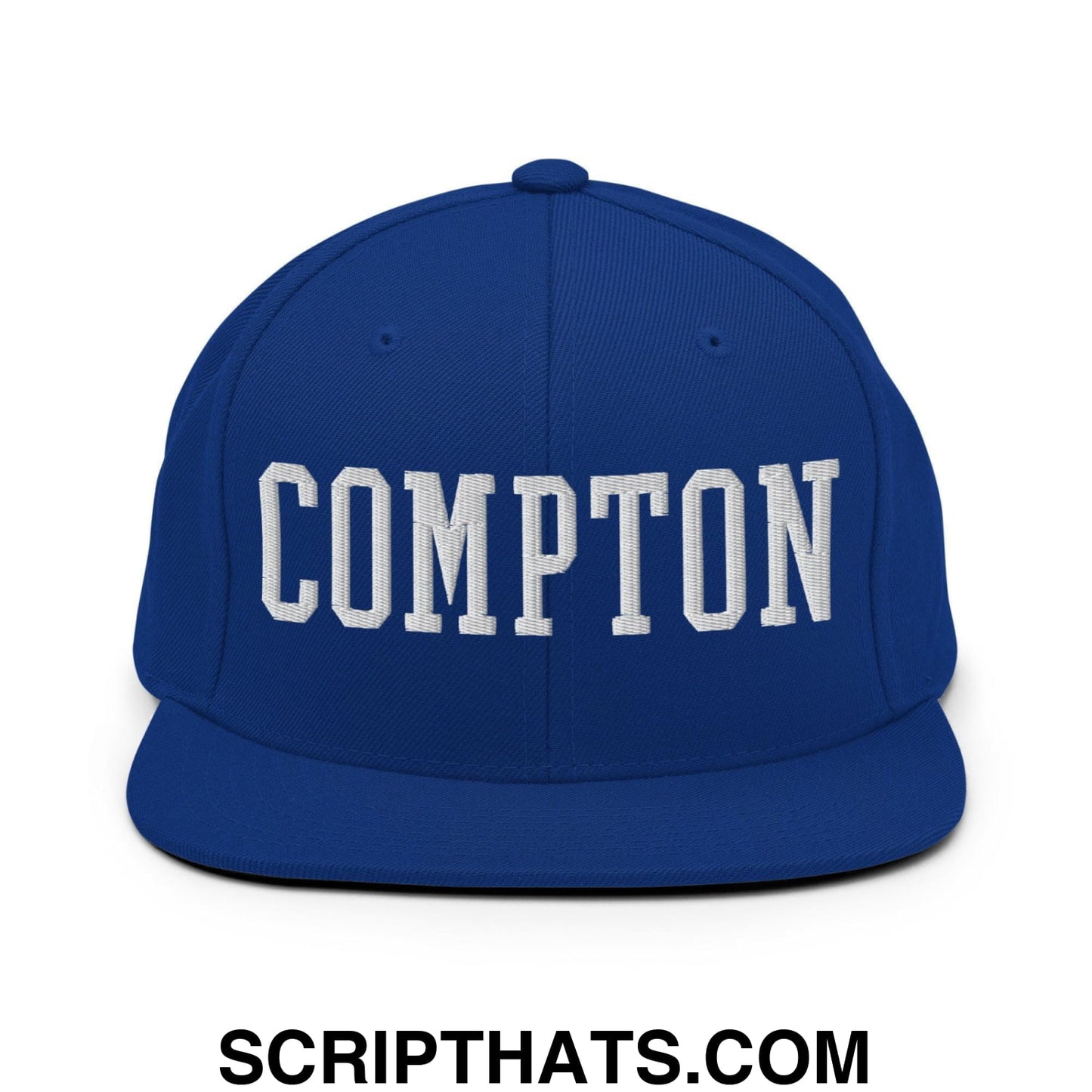 Compton Varsity Letterman Block Snapback Hat Royal Blue