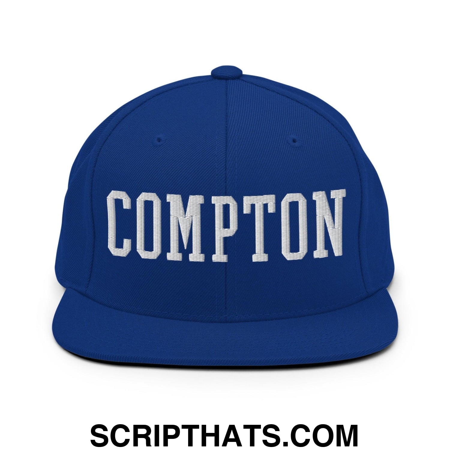 Compton Varsity Letterman Block Snapback Hat Royal Blue