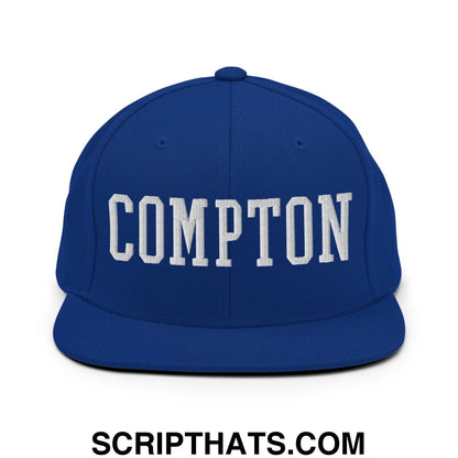 Compton Varsity Letterman Block Snapback Hat Royal Blue