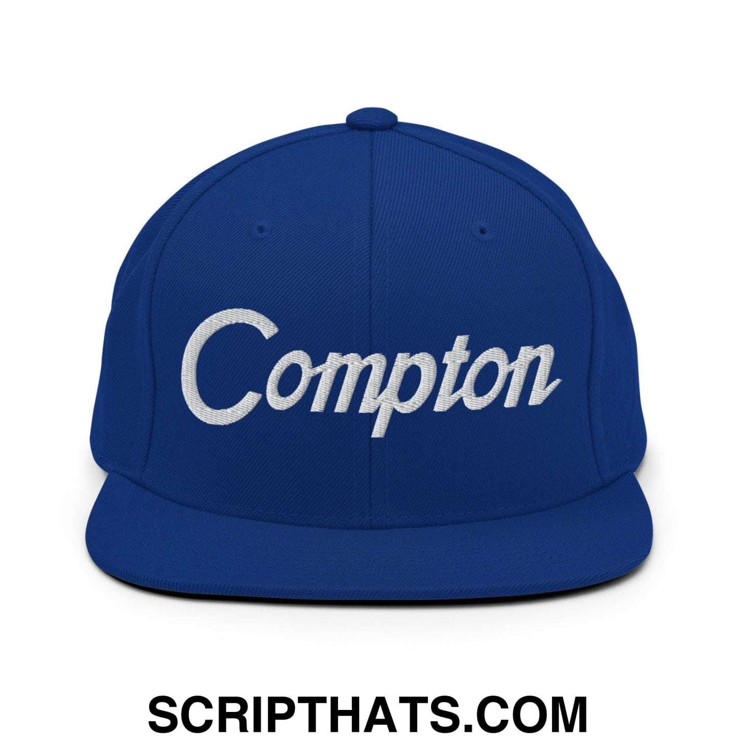 Compton Vintage Sports Script Snapback Hat Royal Blue