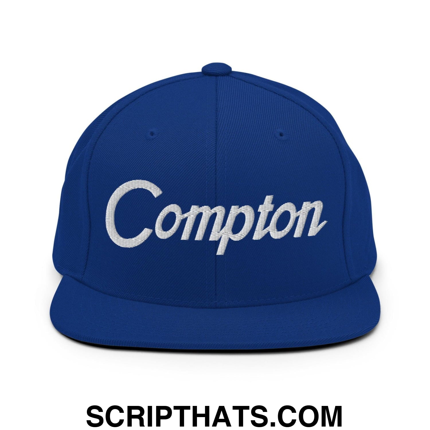 Compton Vintage Sports Script Snapback Hat Royal Blue