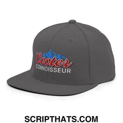 Cooter Connoisseur Embroidered Flat Bill Brim Snapback Hat Dark Grey