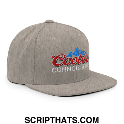 Cooter Connoisseur Embroidered Flat Bill Brim Snapback Hat Heather Grey