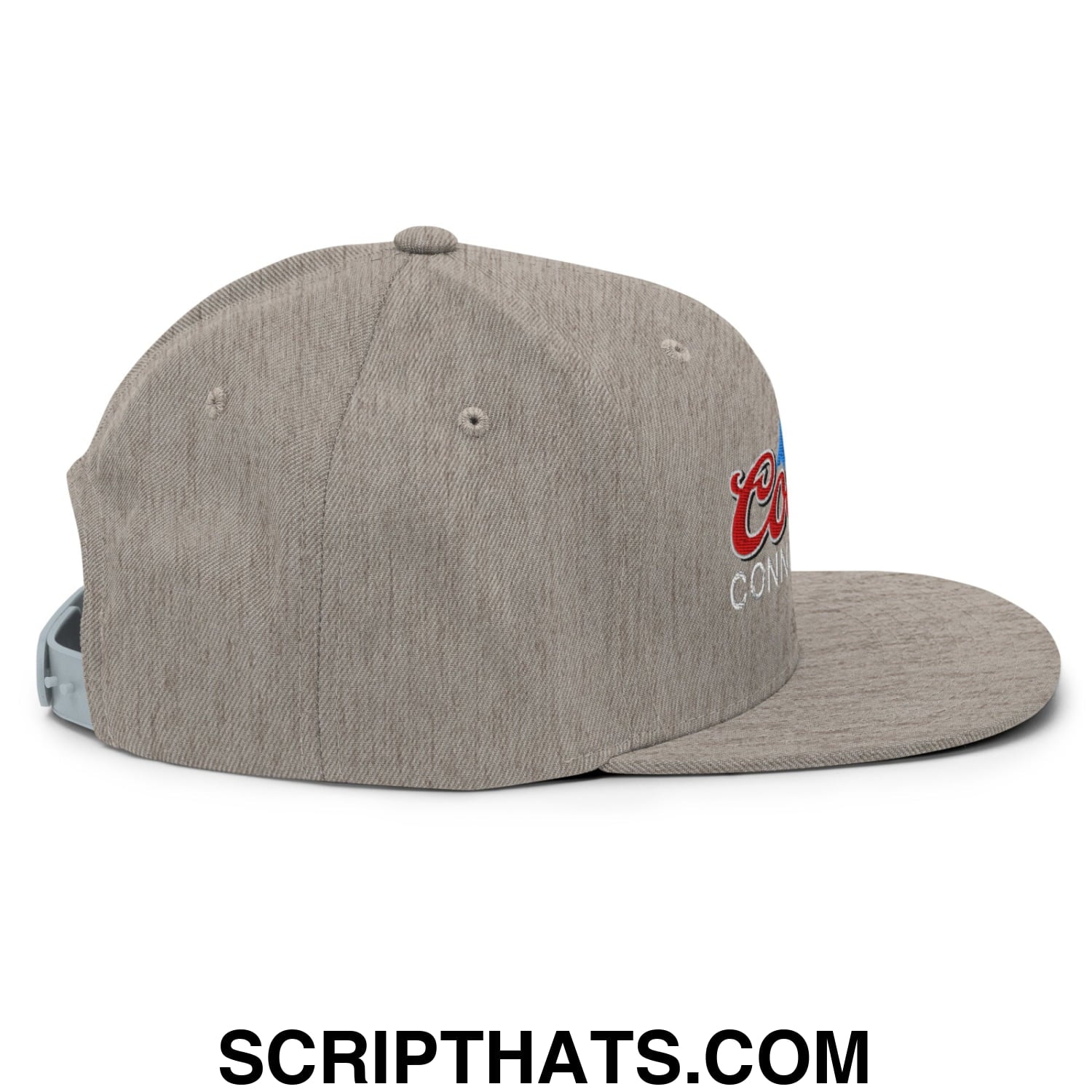 Cooter Connoisseur Embroidered Flat Bill Brim Snapback Hat Heather Grey