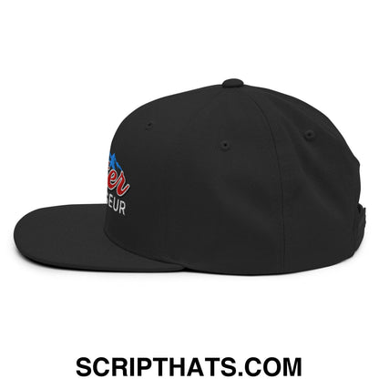 Cooter Connoisseur Embroidered Flat Bill Brim Snapback Hat Black