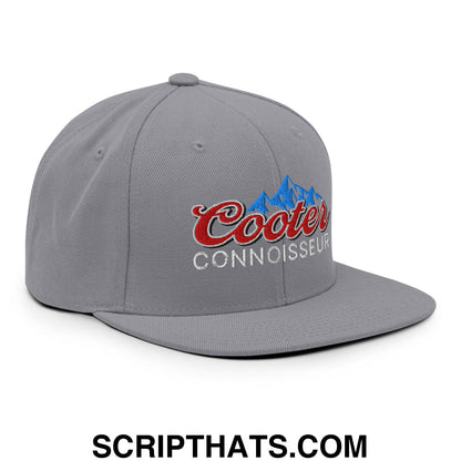 Cooter Connoisseur Embroidered Flat Bill Brim Snapback Hat Silver