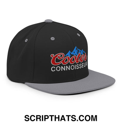 Cooter Connoisseur Embroidered Flat Bill Brim Snapback Hat Black Silver