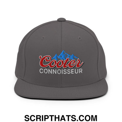 Cooter Connoisseur Embroidered Flat Bill Brim Snapback Hat Dark Grey
