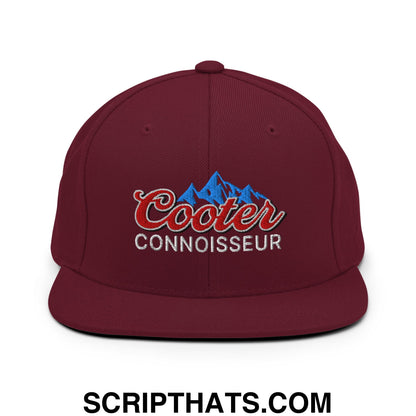 Cooter Connoisseur Embroidered Flat Bill Brim Snapback Hat Maroon