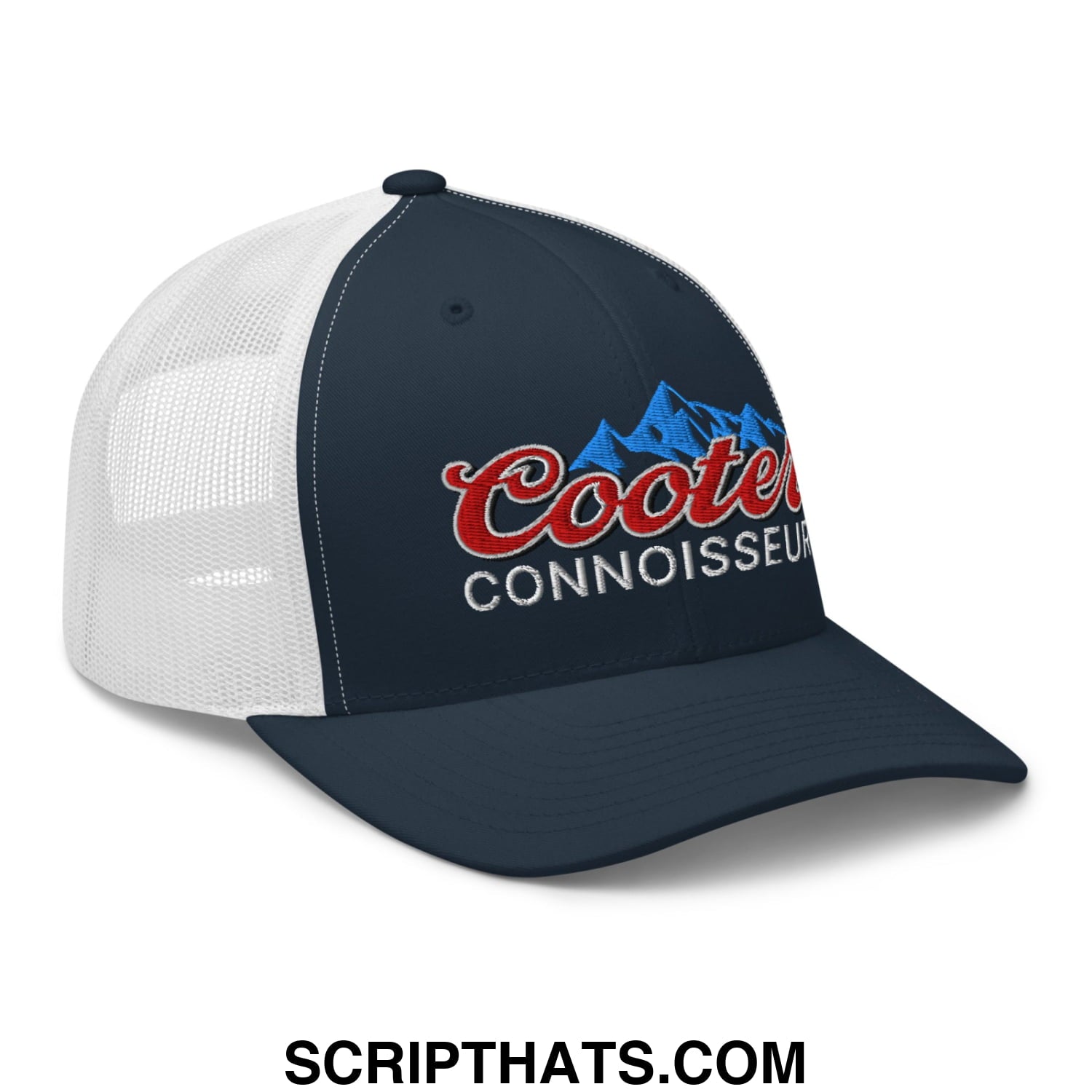 Cooter Connoisseur Embroidered Mesh Trucker Hat Navy White