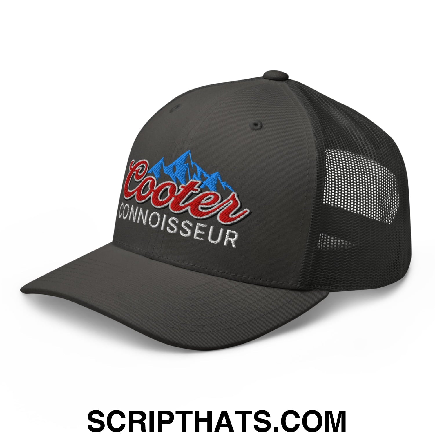 Cooter Connoisseur Embroidered Mesh Trucker Hat Charcoal