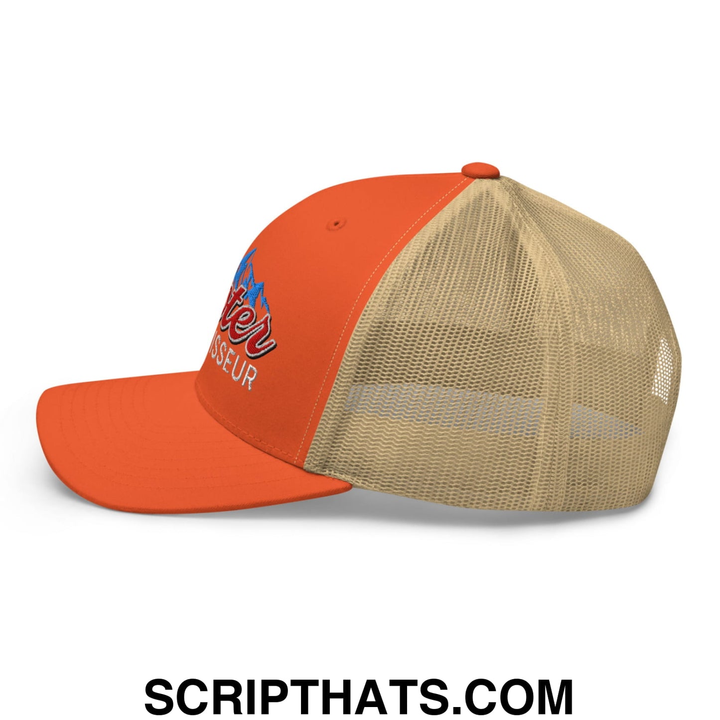 Cooter Connoisseur Embroidered Mesh Trucker Hat Rustic Orange Khaki