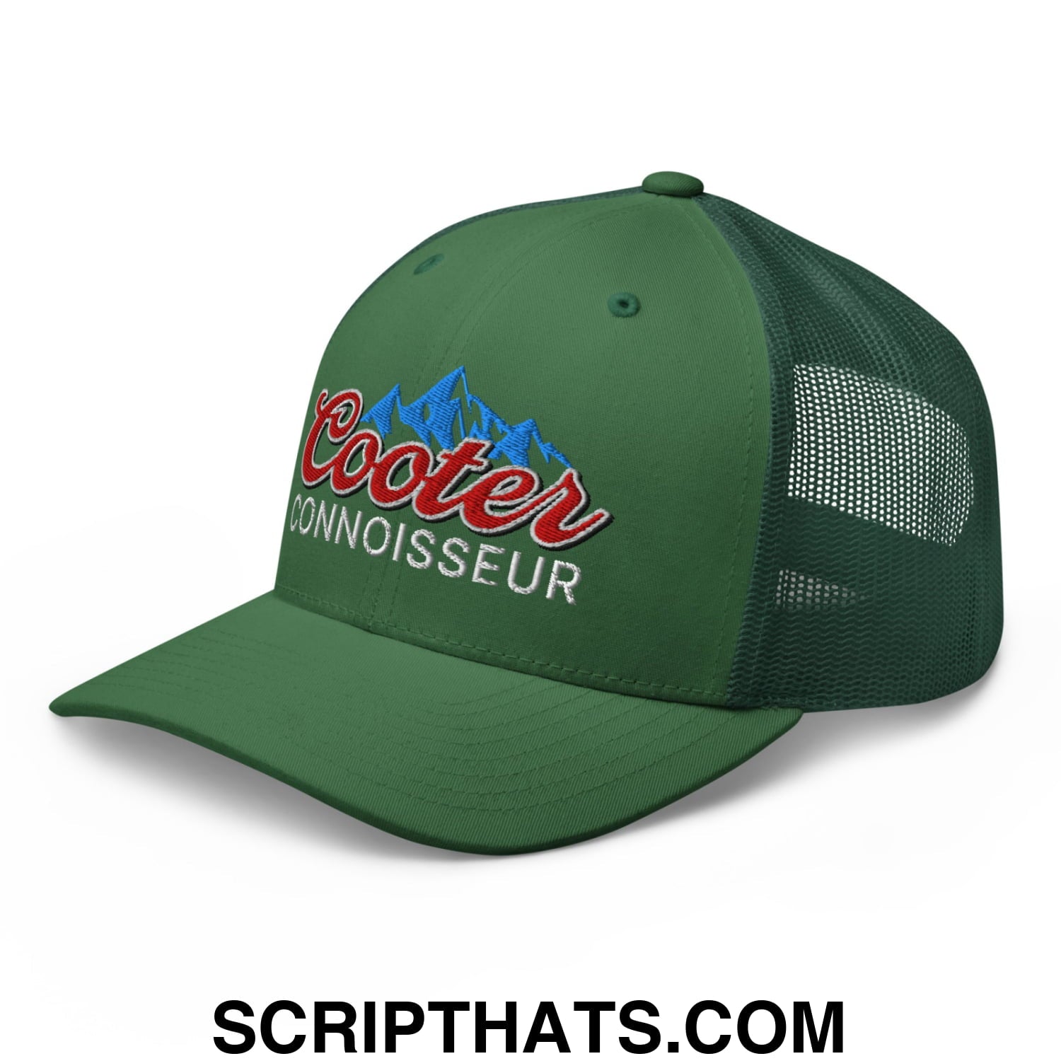 Cooter Connoisseur Embroidered Mesh Trucker Hat Evergreen