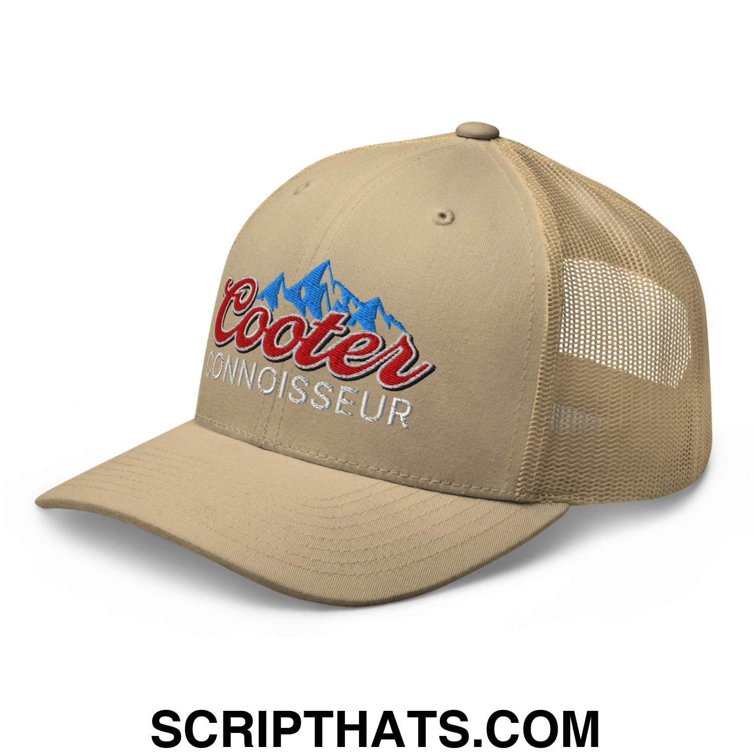 Cooter Connoisseur Embroidered Mesh Trucker Hat Khaki