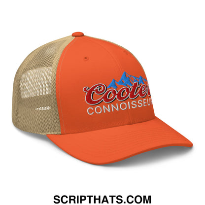 Cooter Connoisseur Embroidered Mesh Trucker Hat Rustic Orange Khaki