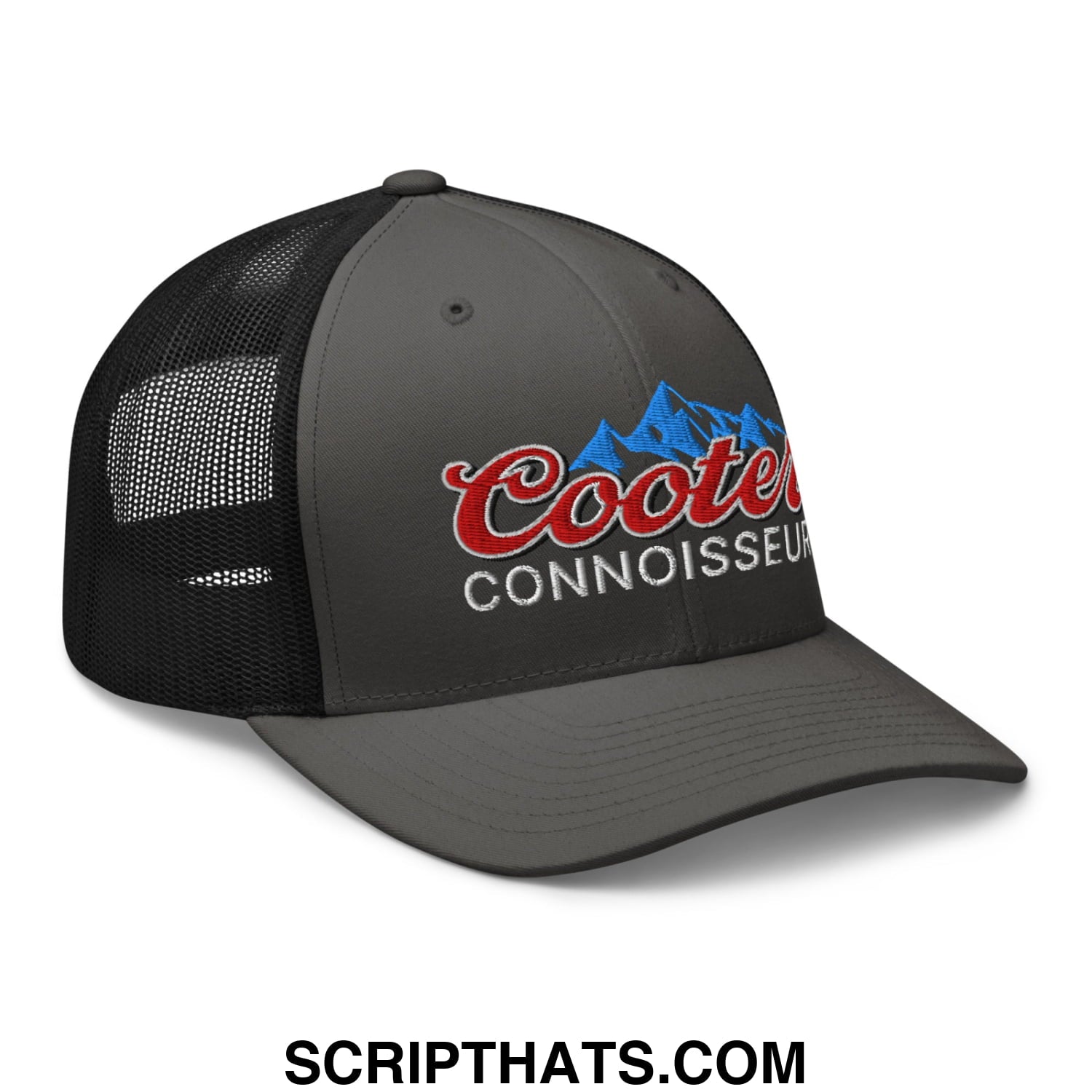 Cooter Connoisseur Embroidered Mesh Trucker Hat Charcoal Black