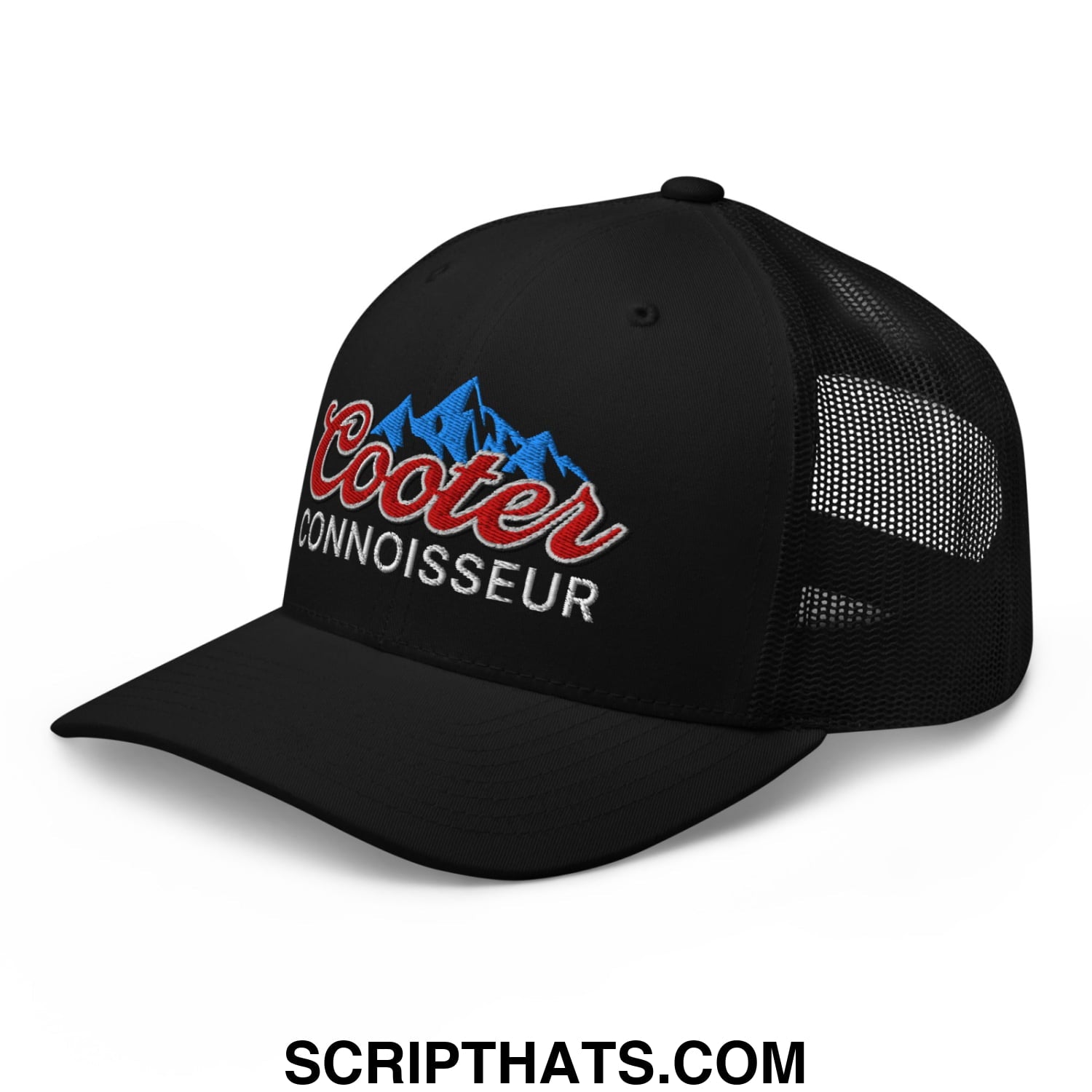 Cooter Connoisseur Embroidered Mesh Trucker Hat Black