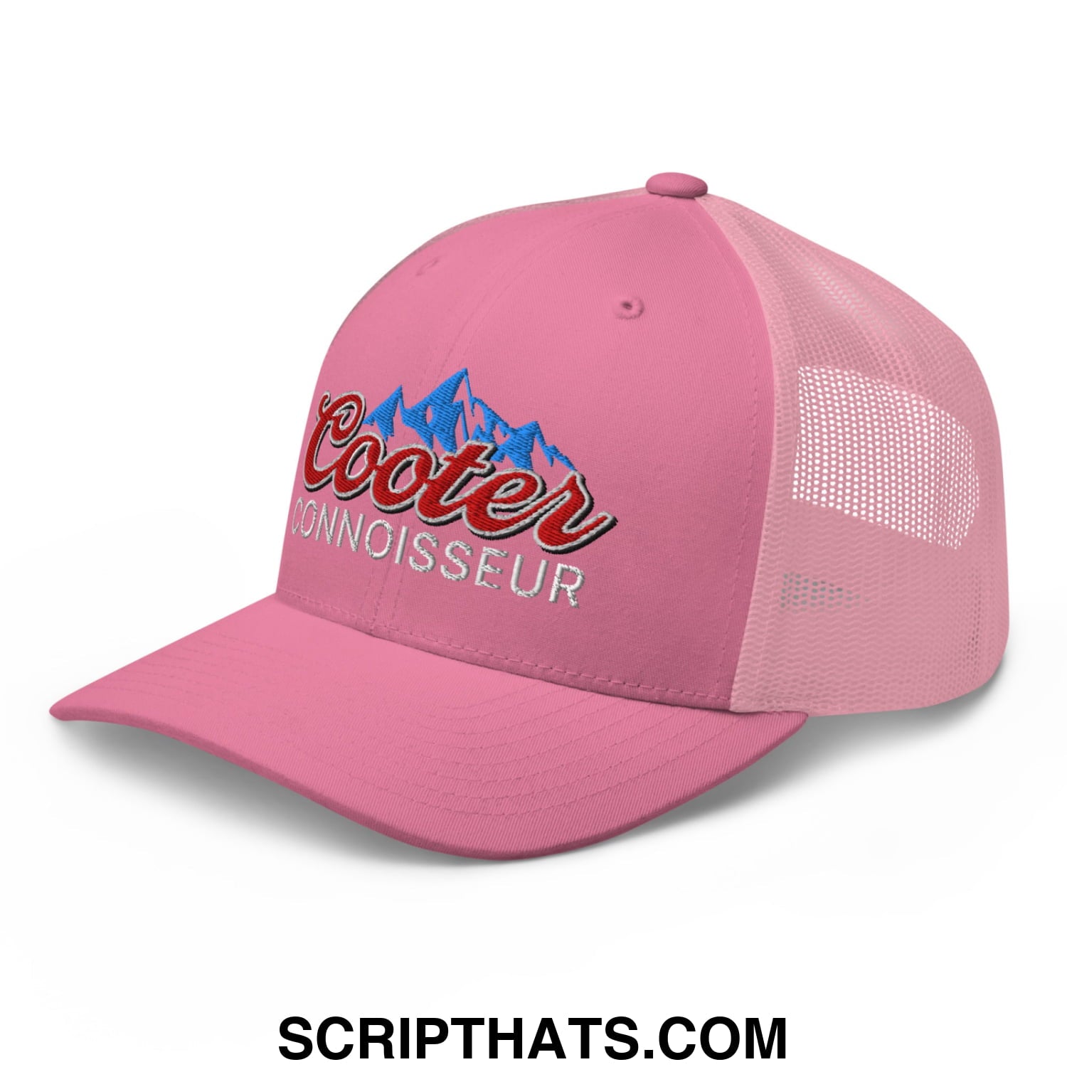 Cooter Connoisseur Embroidered Mesh Trucker Hat Pink