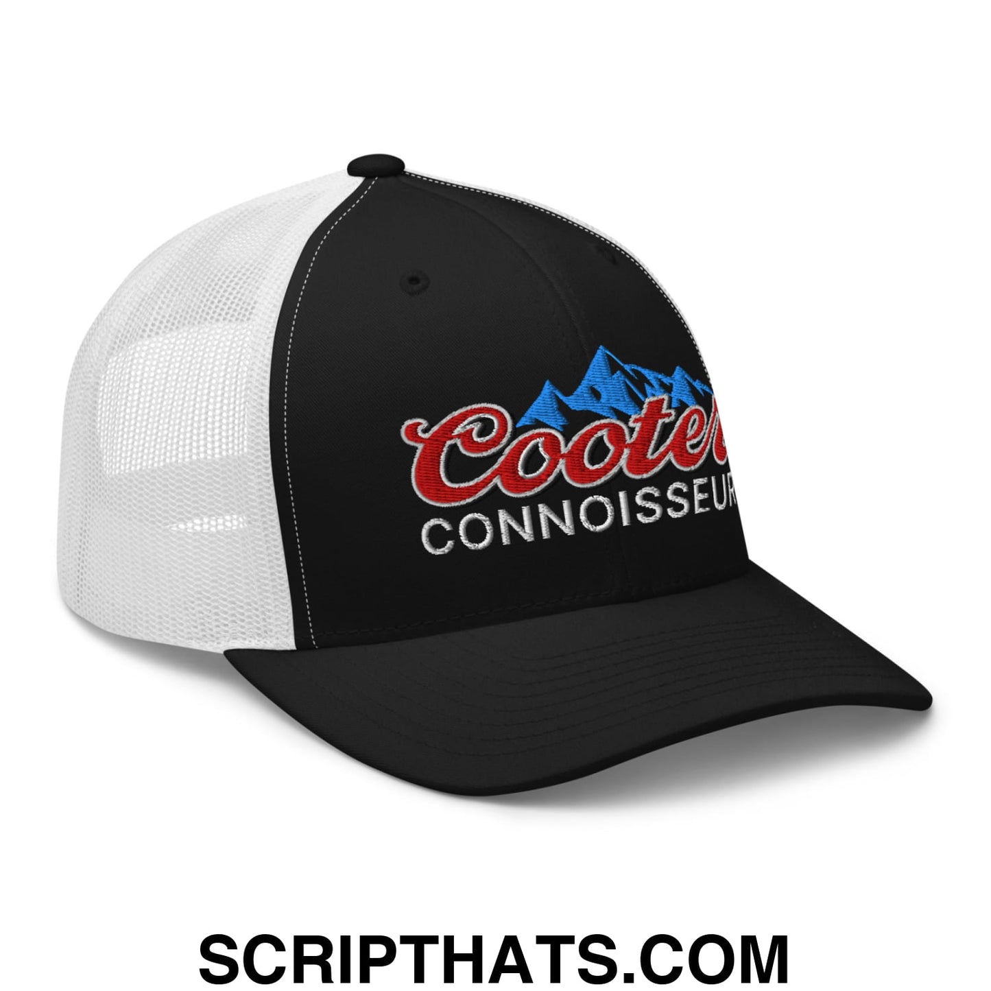 Cooter Connoisseur Embroidered Mesh Trucker Hat Black White